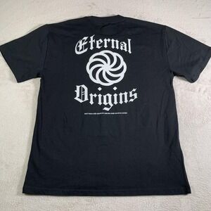 Eternal Origins Shirt Mens Large‎ Black Ascolour Heavy Logo Graphic Tee AVRI